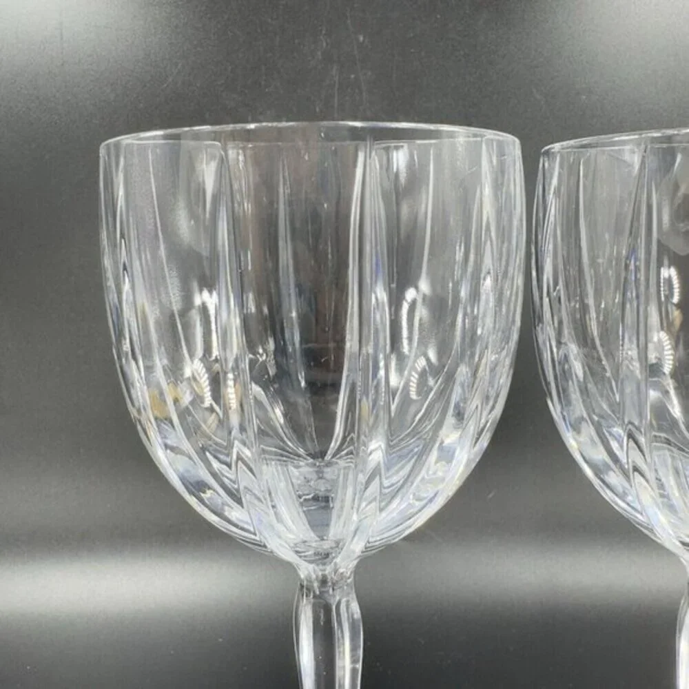 Waterford Marquis Omega Large Heavy‎ Clear Crystal 2 Glass Goblet Drinking Cups